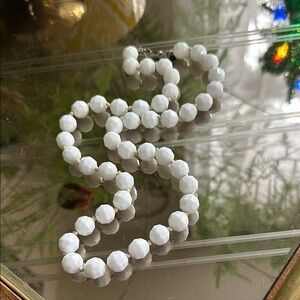 Vintage milk glass bead necklace. Replaced clasp
